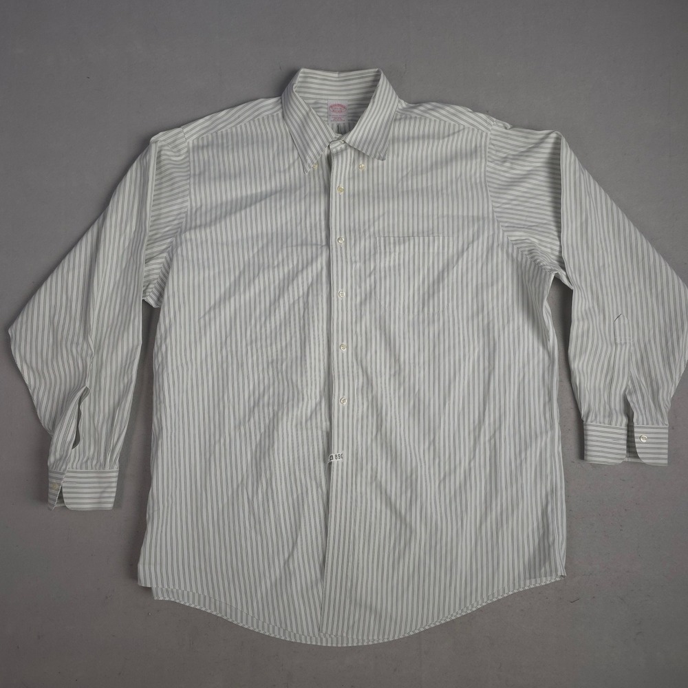 Brooks‎ Brothers Striped Dress Shirt Non-Iron Traditional Fit 17 1/2-35